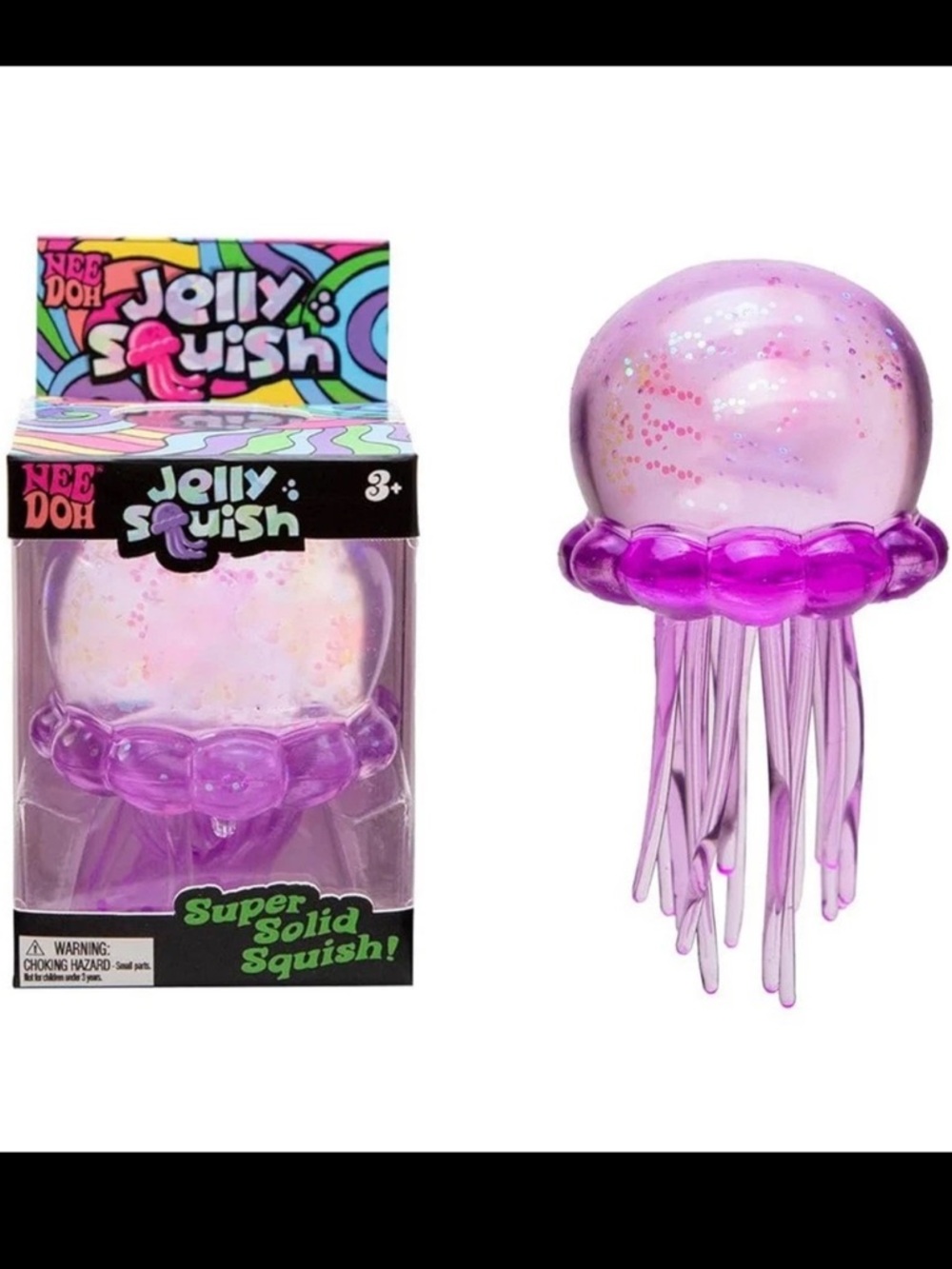 NeeDoh Jelly Squish Purple Glitter Sensory Fidget Jellyfish Viral Toy